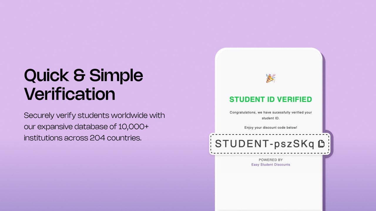 Quick and simple verification of student status