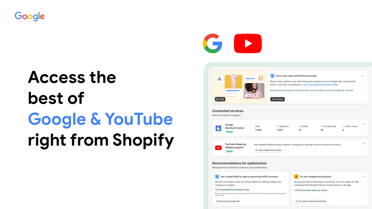 App screenshot - access the best of Google right from Shopify