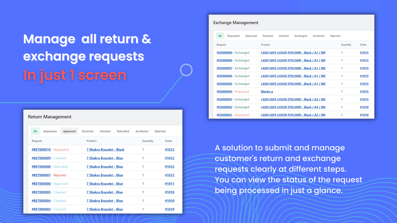 Manage all return & exchange requests in 1 place