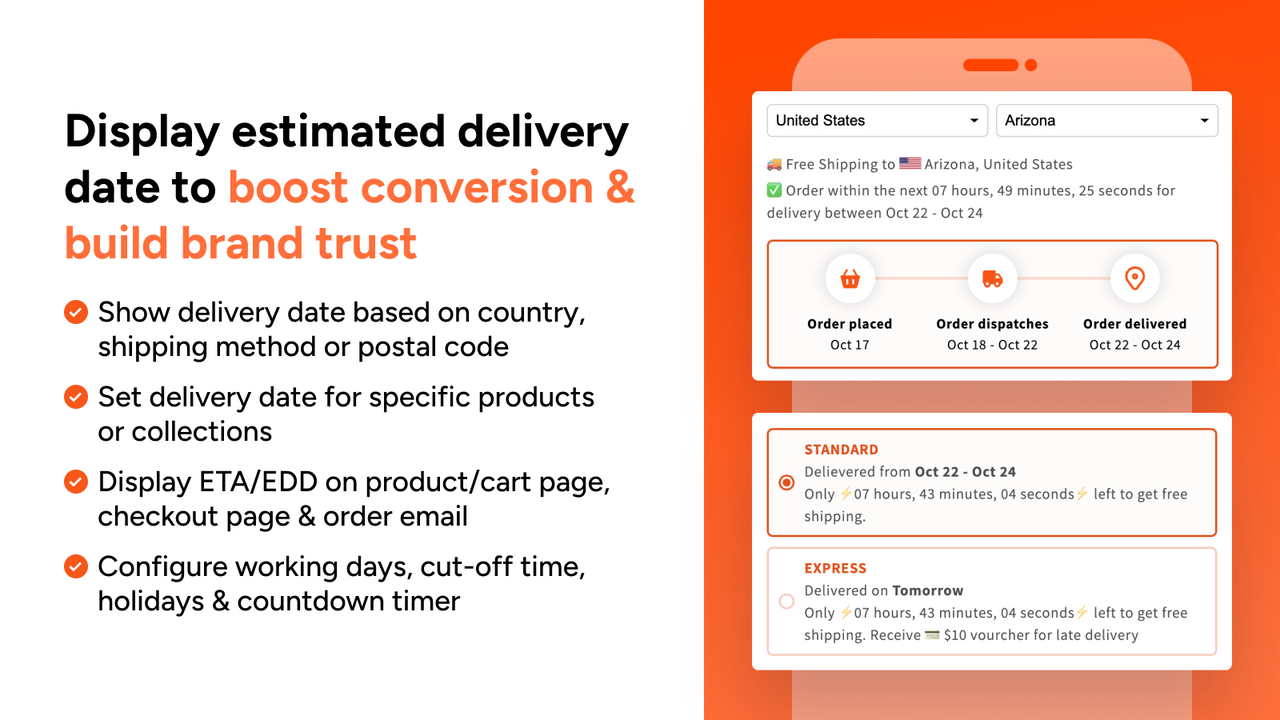 Display estimated delivery date to boost conversion & build bran