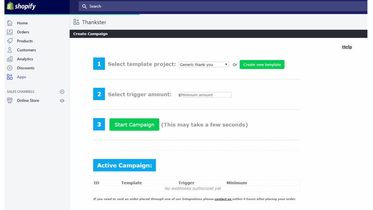 Set up card template and set minimum purchase price