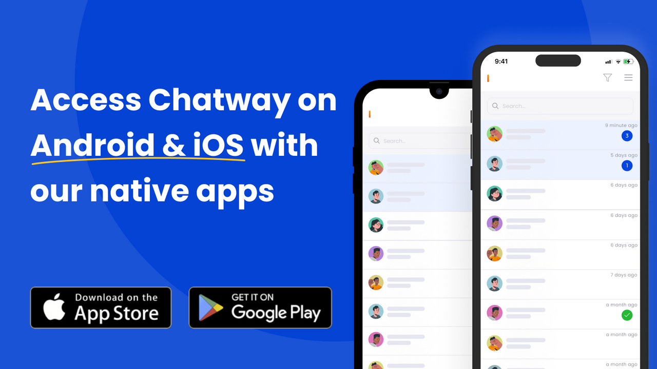 Use our iOS and Android live chat app to chat via mobile