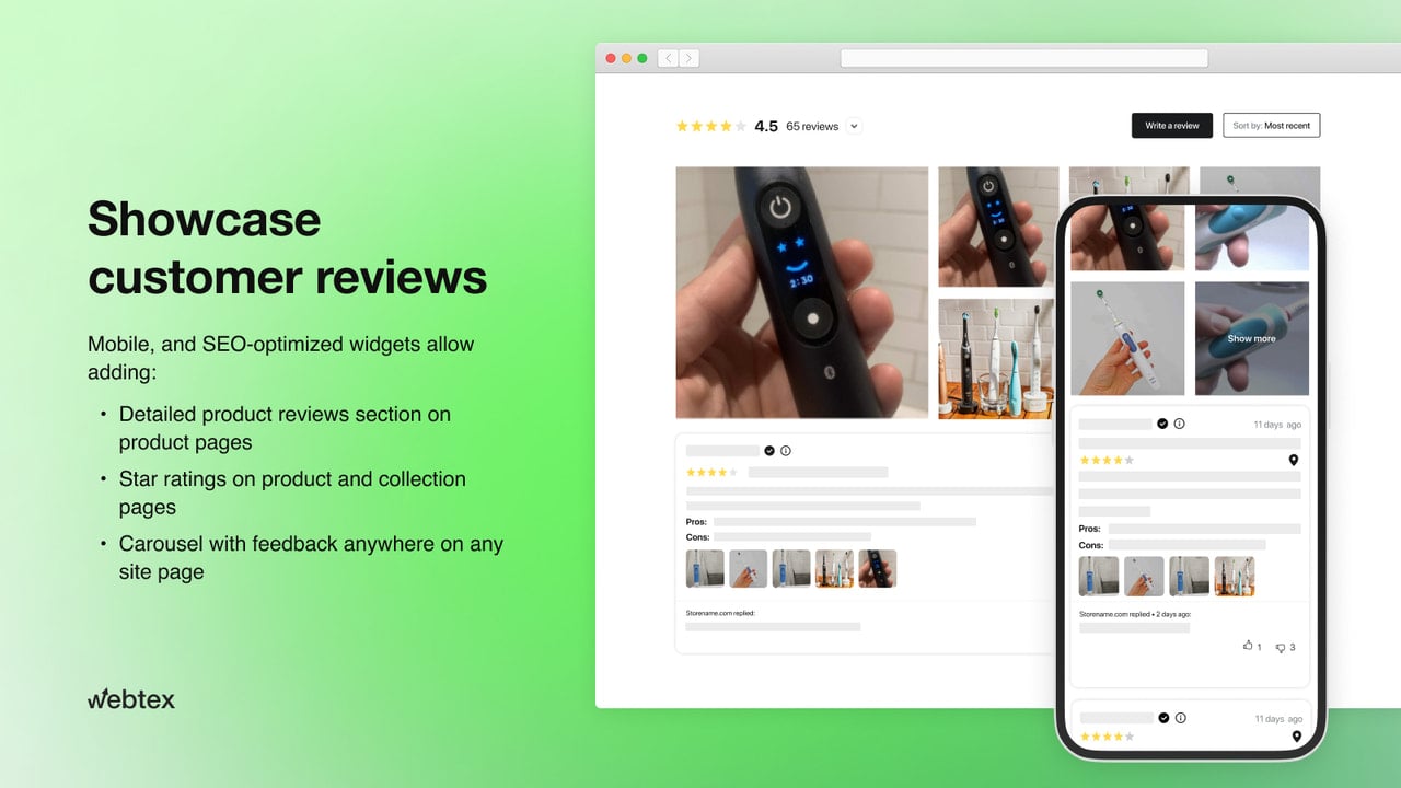 Product reviews & UGC