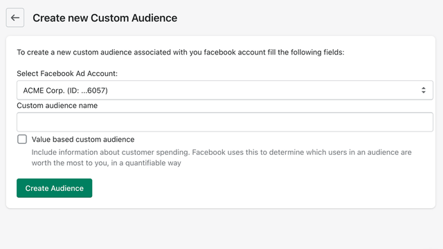 Audience Push to Facebook