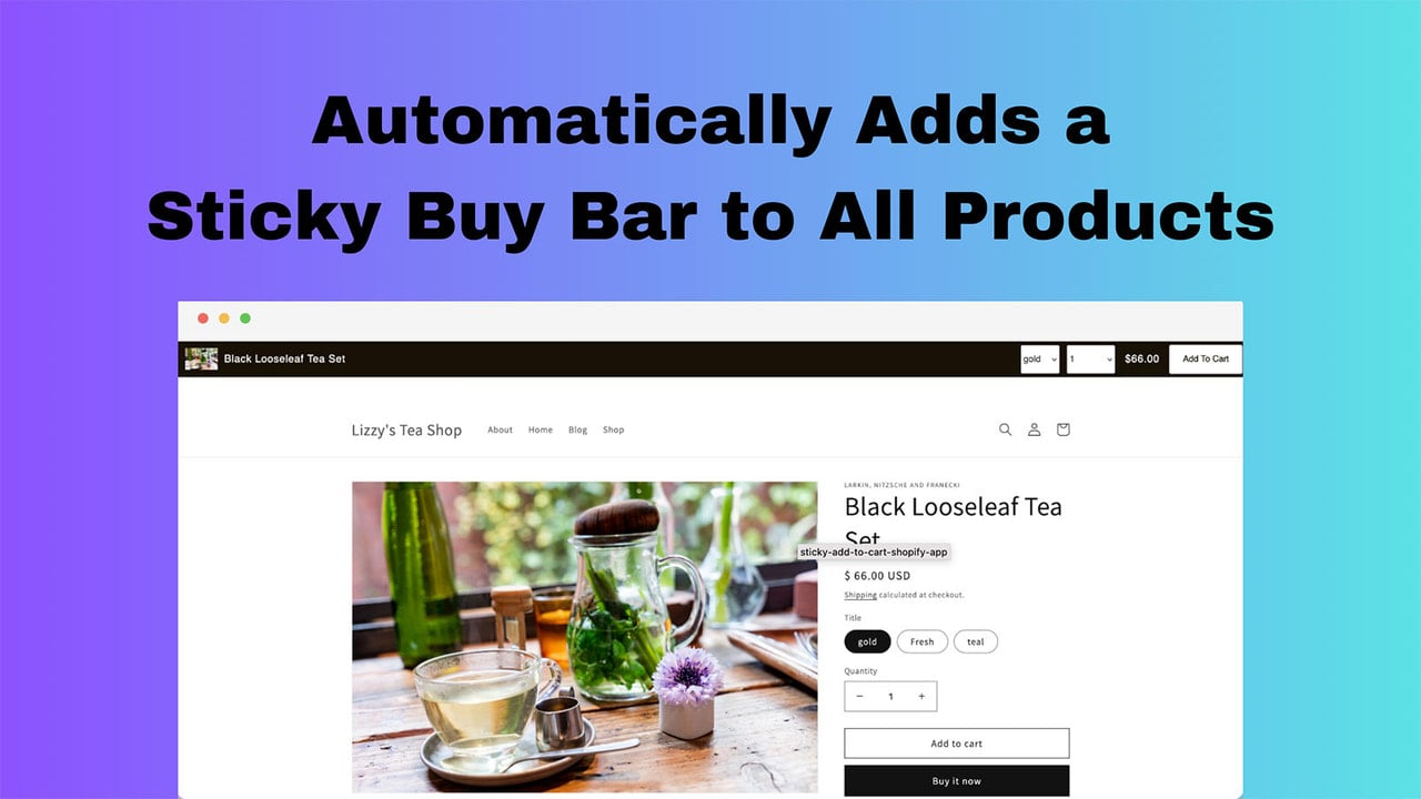Sticky add to cart button for Shopify, Automatically add to cart