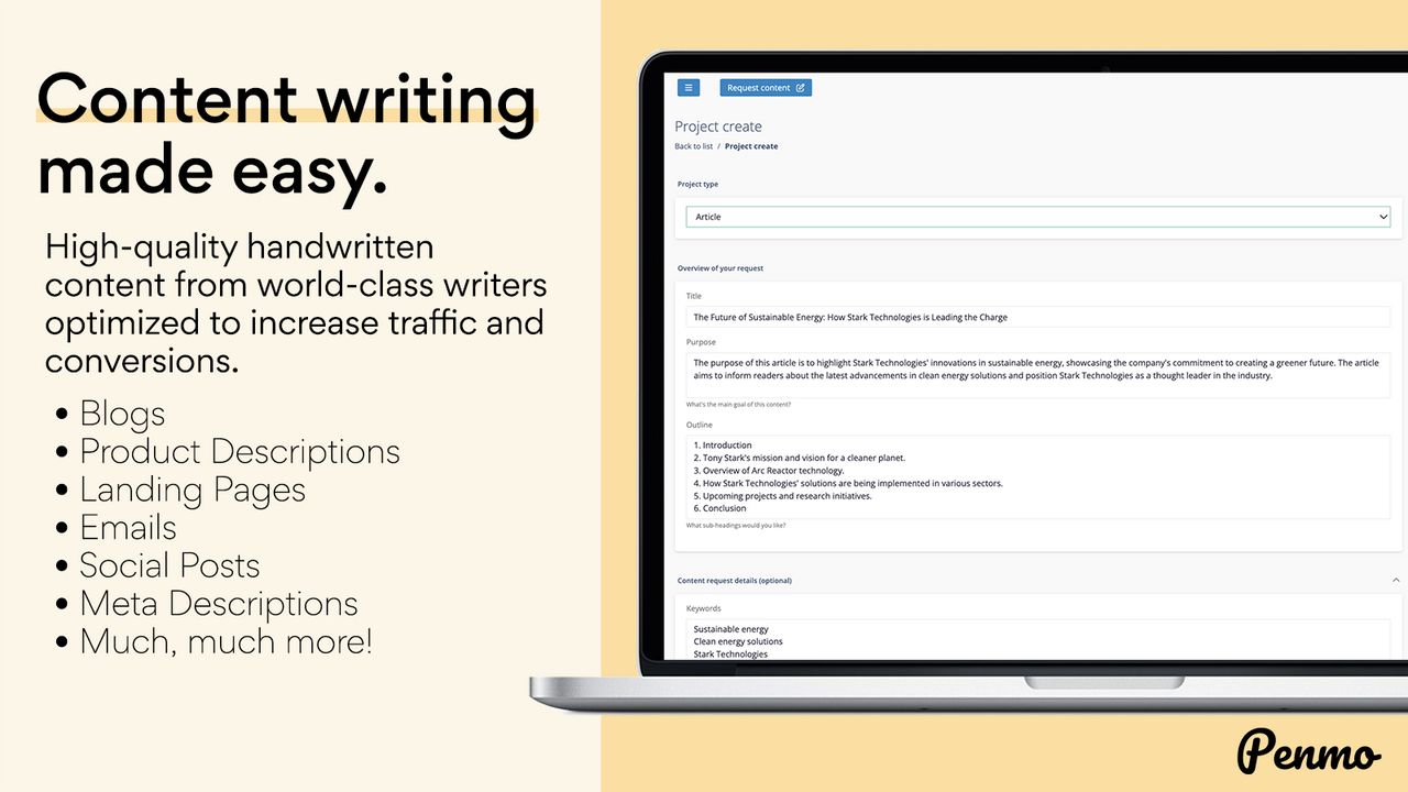 Penmo: Content Writing