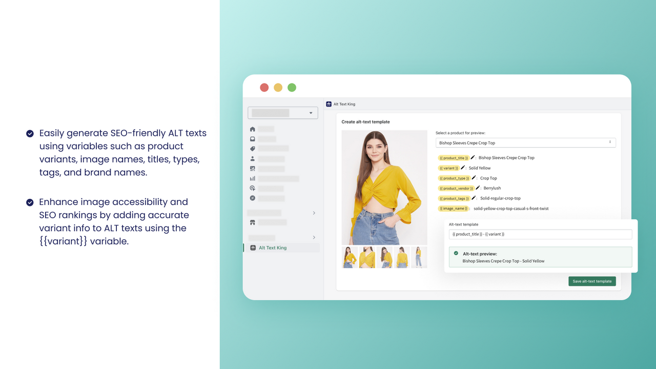 Alt Text King - Automatic Alt Text for product images of Shopify