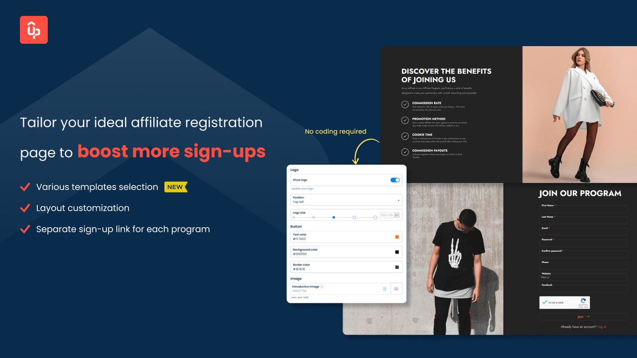 Custom affiliate registration form