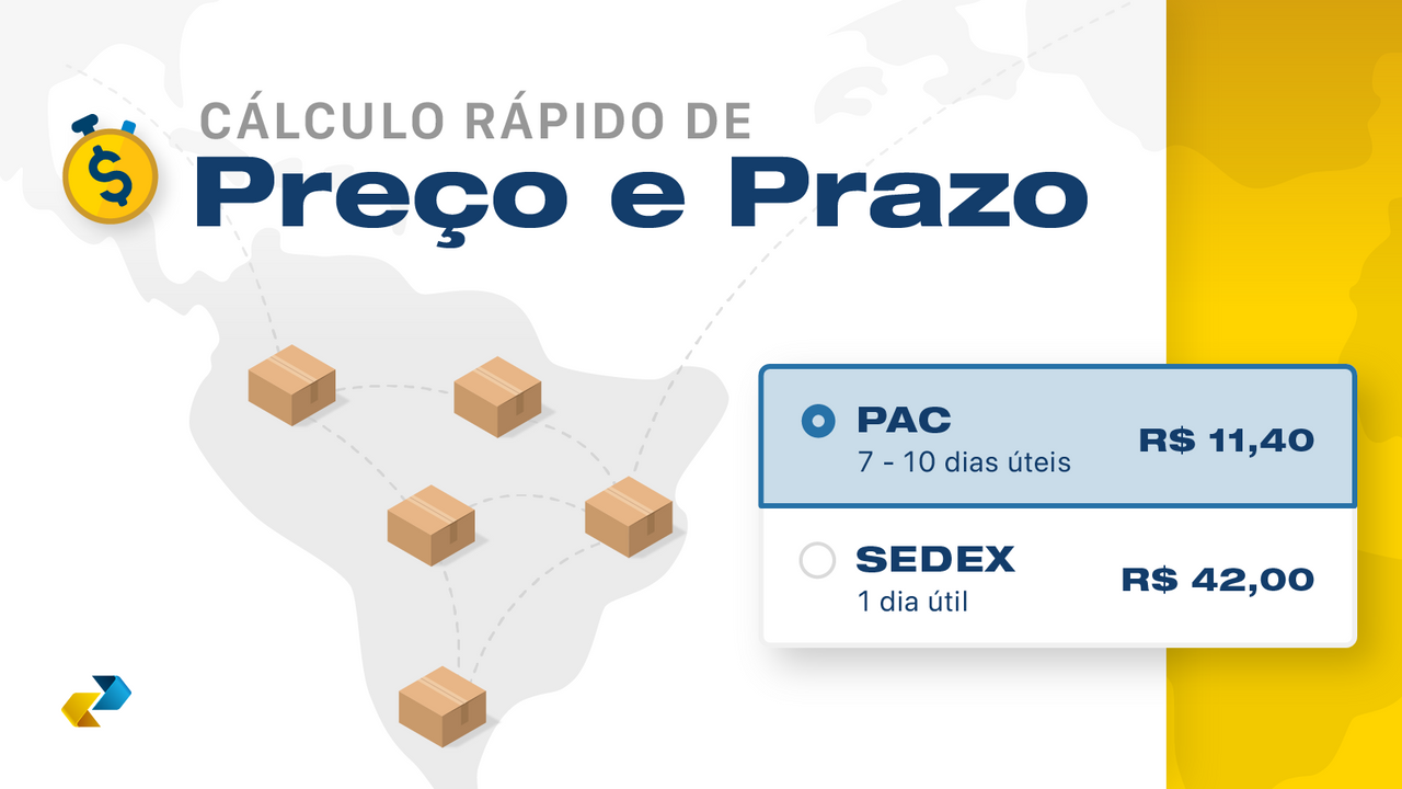 App Correios calcula preços e prazos de entrega precisamente