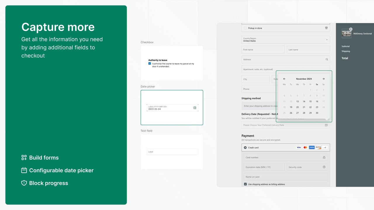 Shopify Checkout Input Components