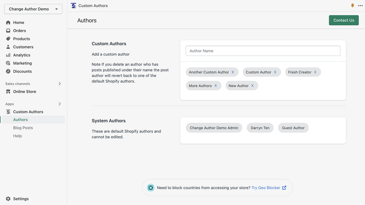 Easily configure multiple custom authors