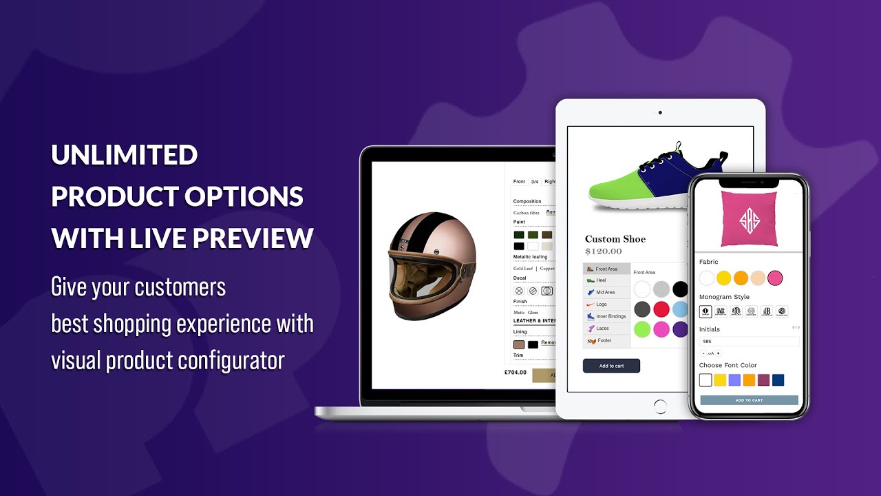 Empower customers to personalize products with interactive customization options and live previews.