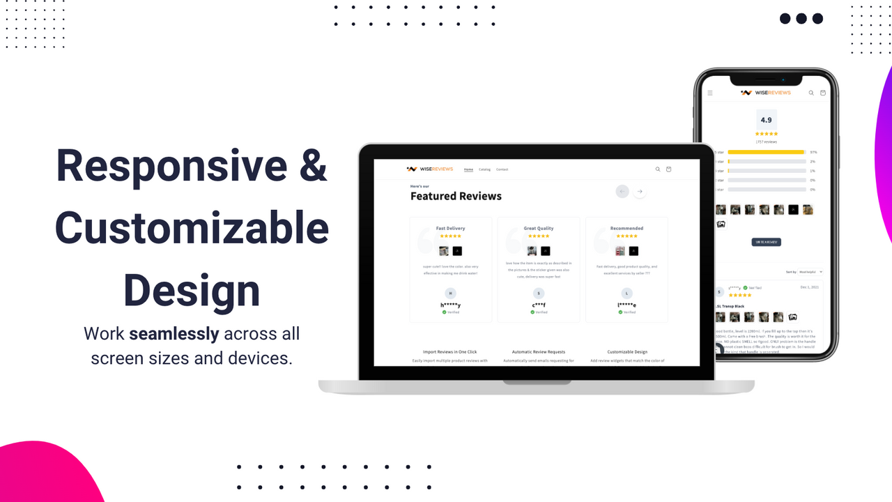 Responsive & Customizable design review widgets.