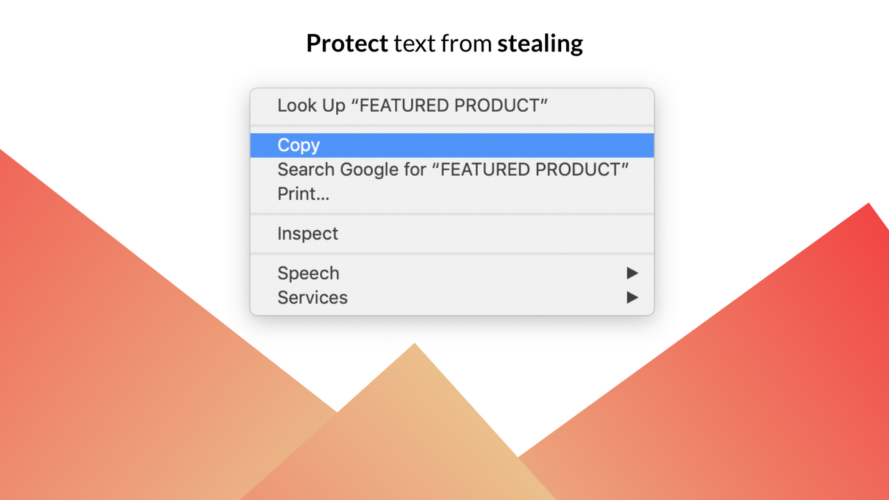 Shopify Mega Anti-Theft– disable copy context menu