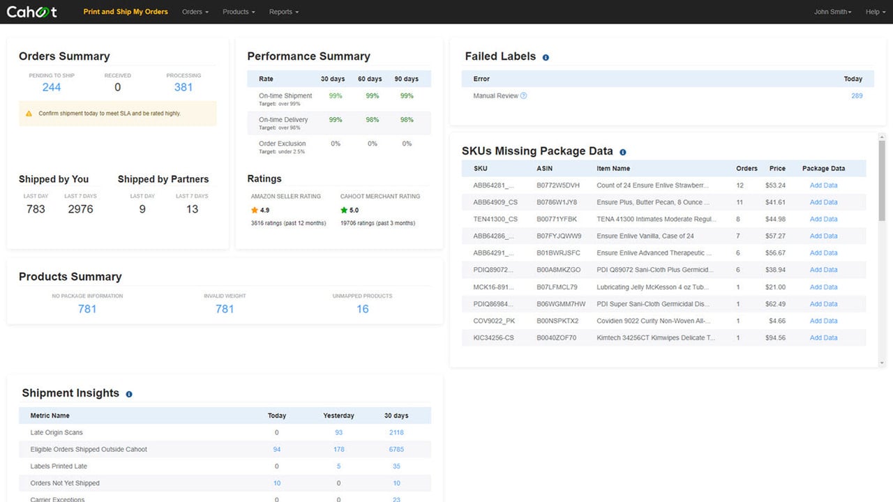 Cahoot Merchant Dashboard