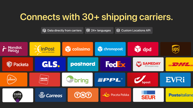 Connects with 30+ shipping carriers for pickup points