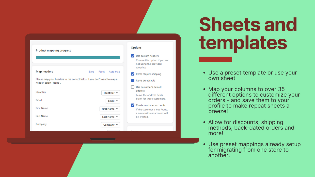 Fill out bulk order template. Customize order fields