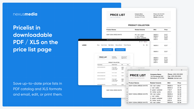 Price List Pro ‑ products list