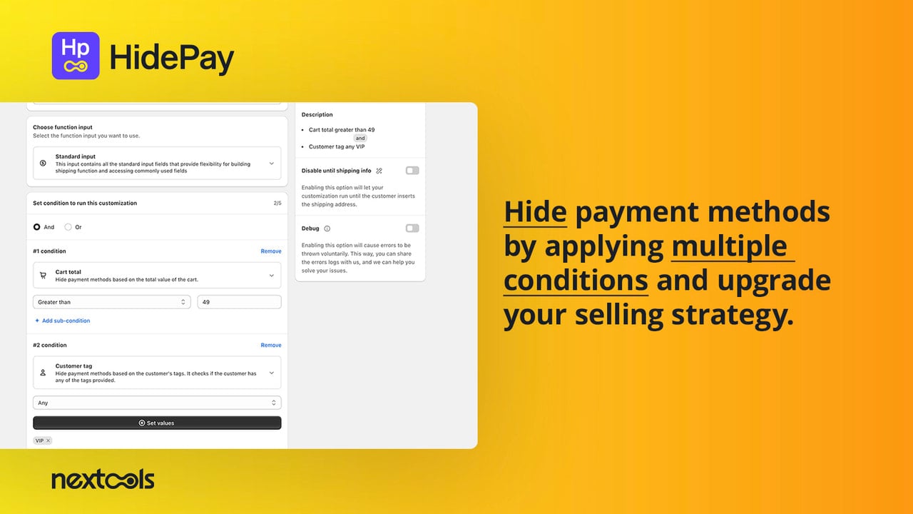 HidePay Hide, Sort & rename payment_methods