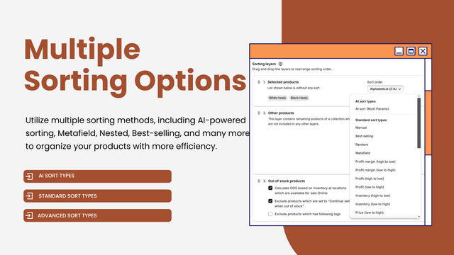 Collection sorting mechanism - Showing sorting rules.