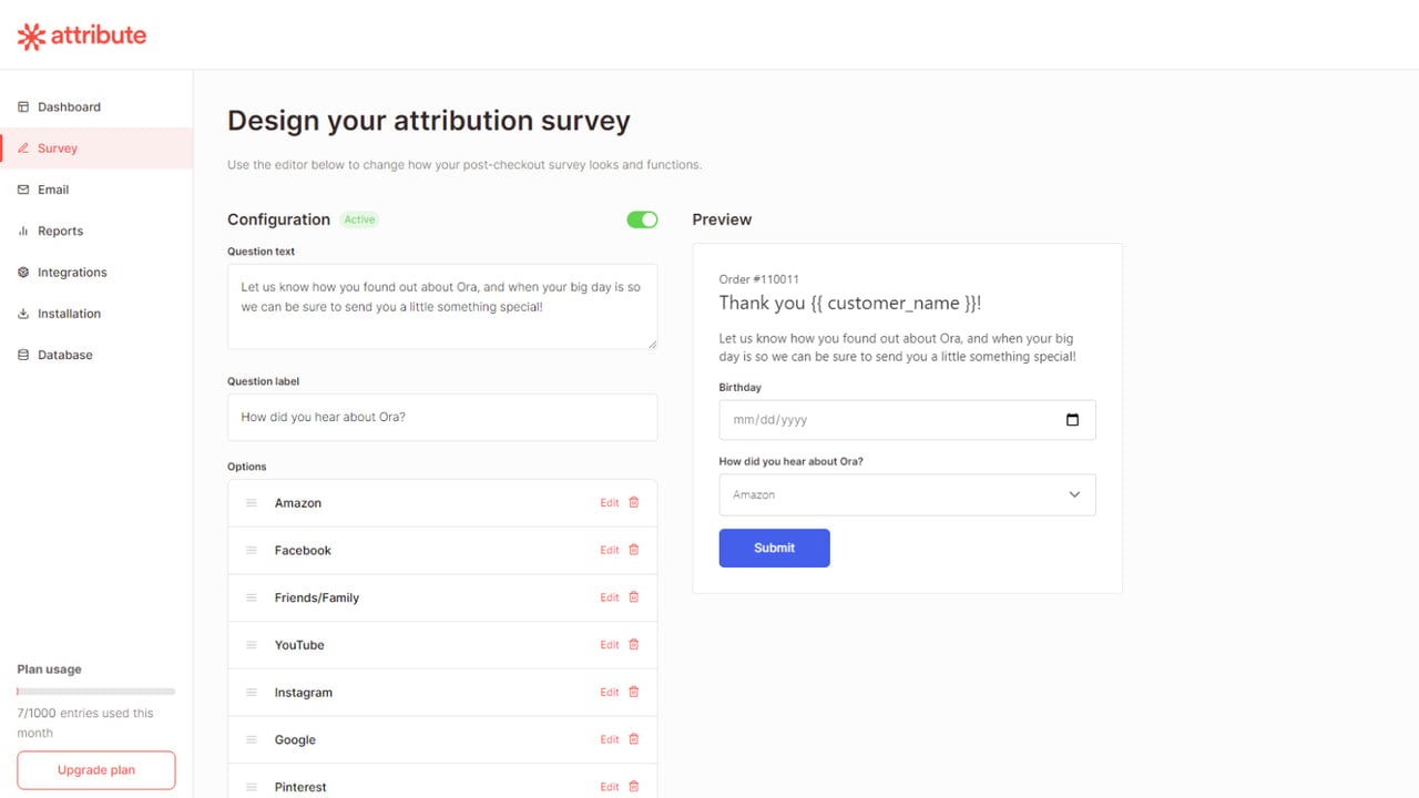 Design your perfect checkout survey.