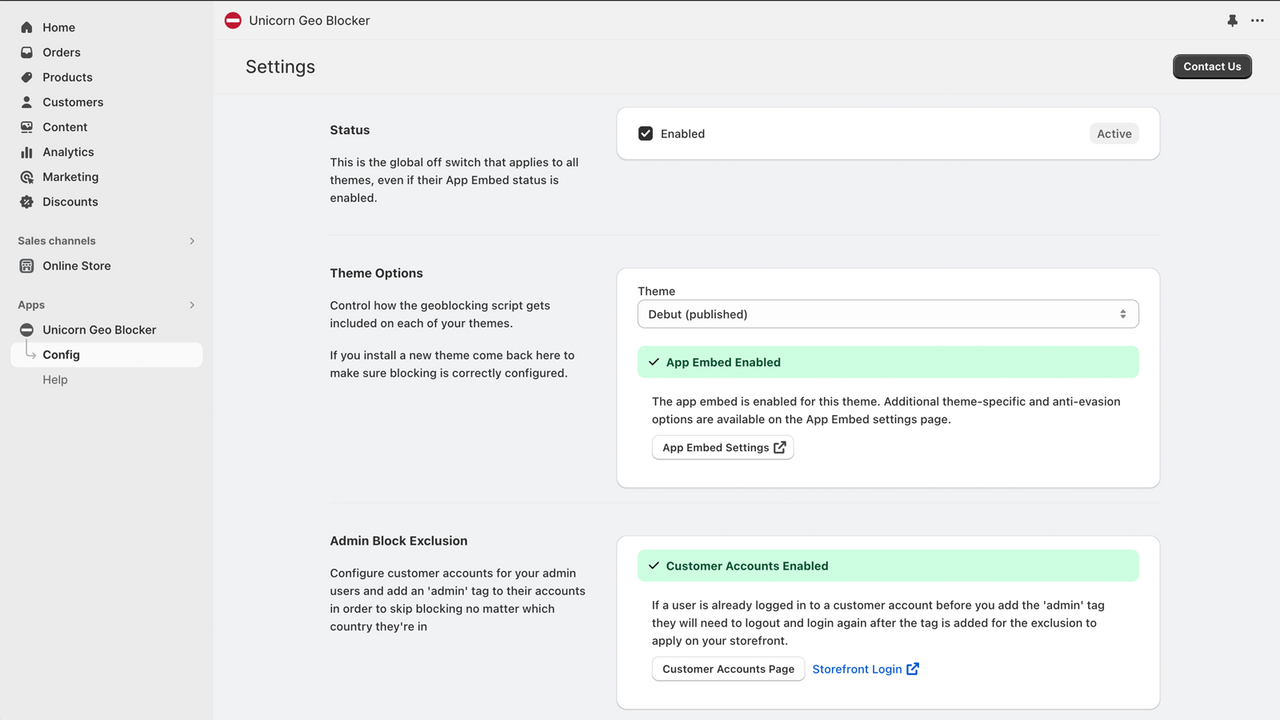 Simple admin interface provides you with full control