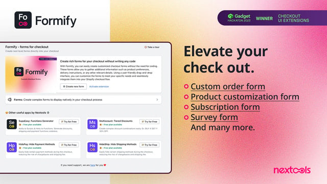 Formify: custom checkout forms