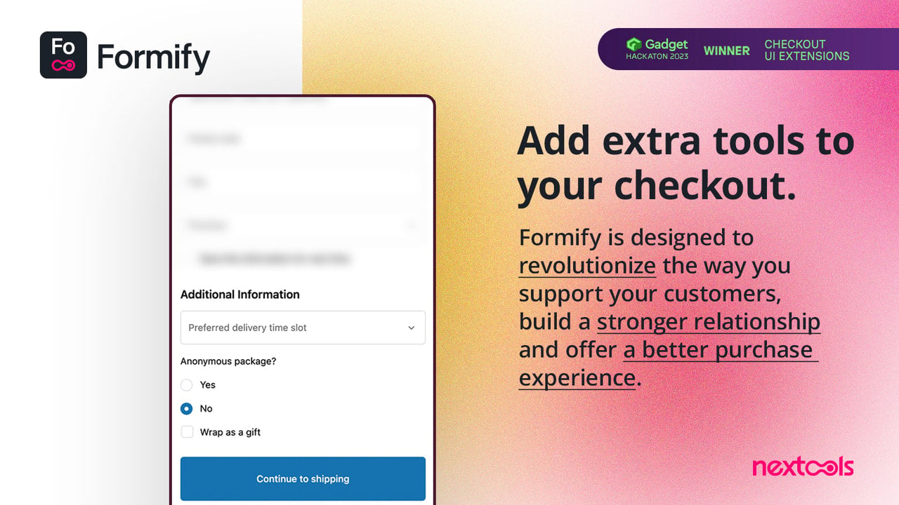 Formify: create custom form in check out