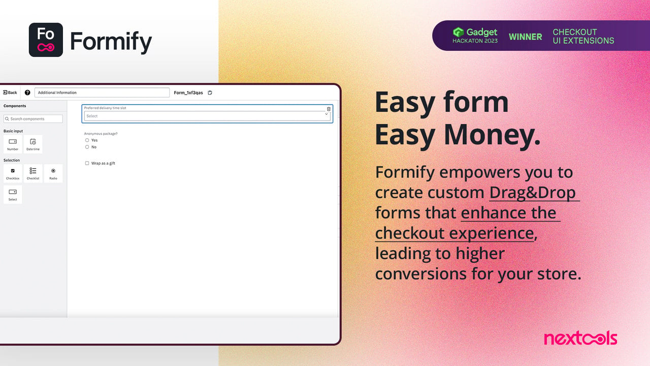 Formify: create custom form in check out