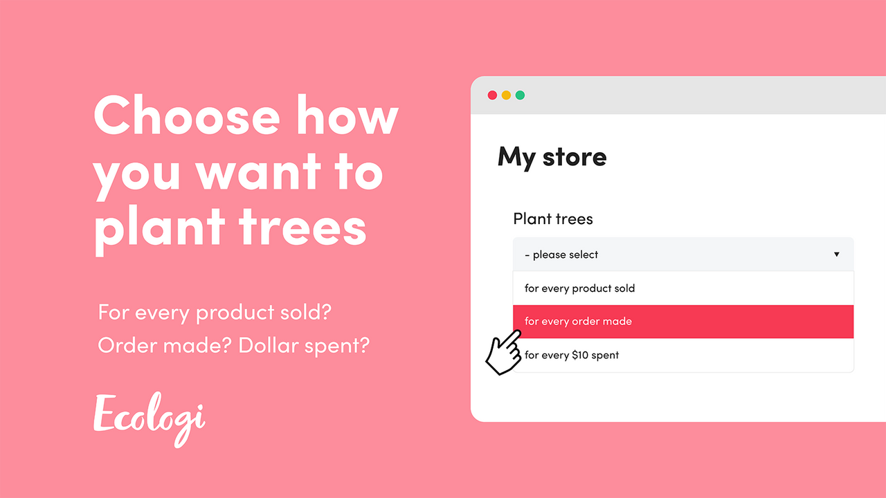 Choose how you want to fund tree planting via your store