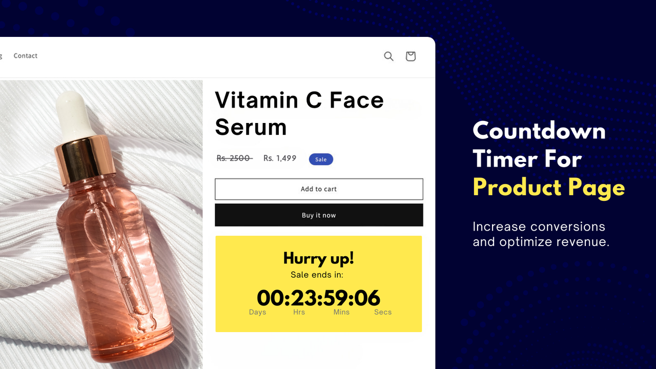 countdown timer for product page