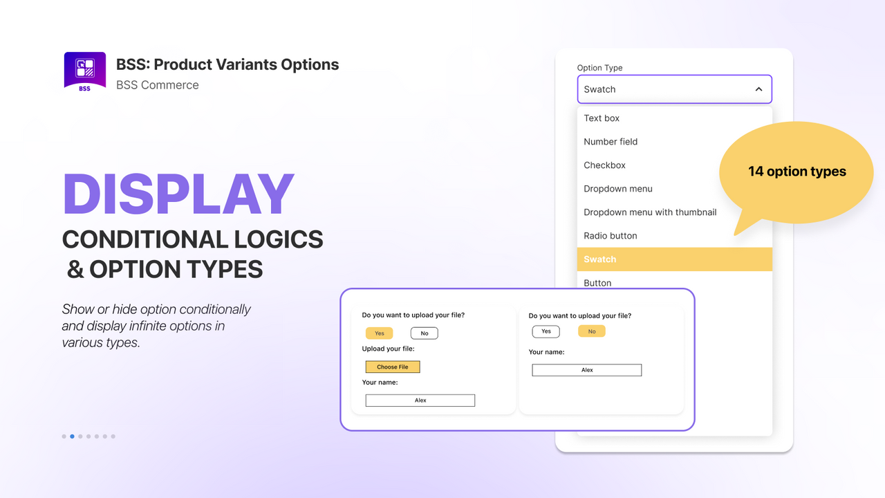 Conditional logic for product options to show/hide variants