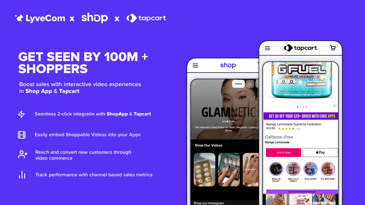 ShopApp and Tapcart shoppable video and livestreaming