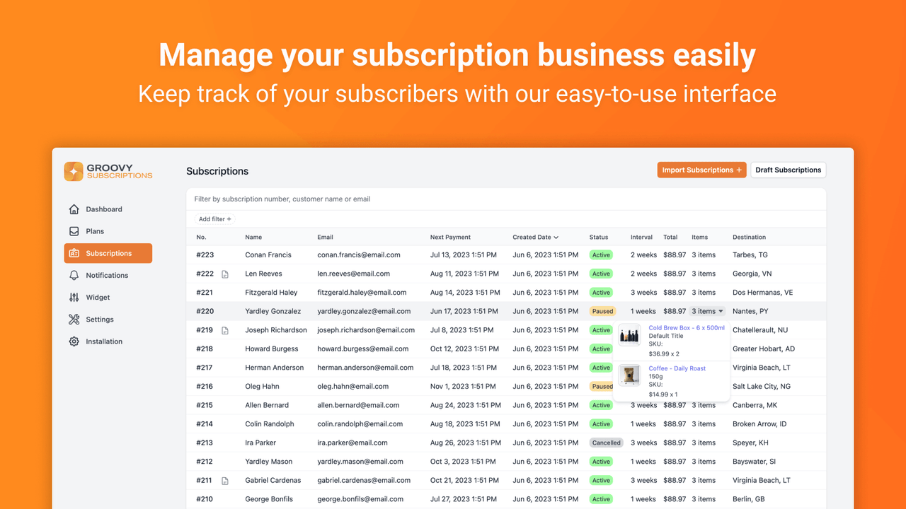 Groovy Subscriptions