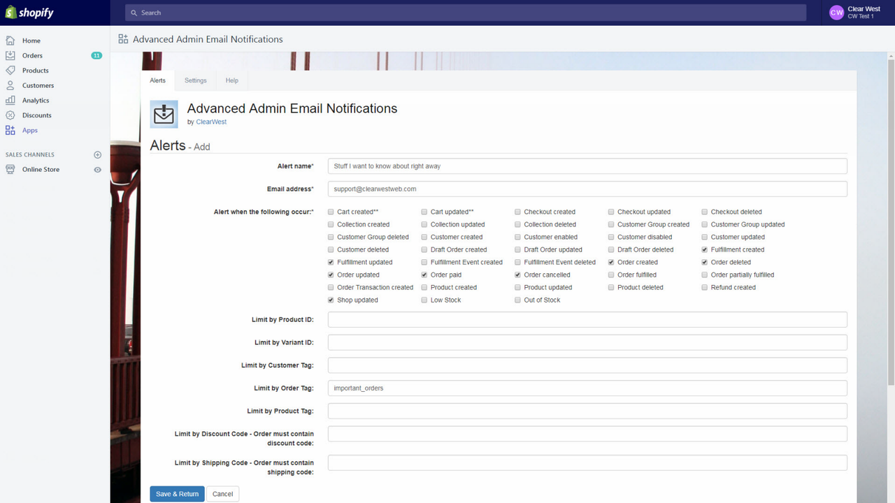 Advanced Admin Email Alerts