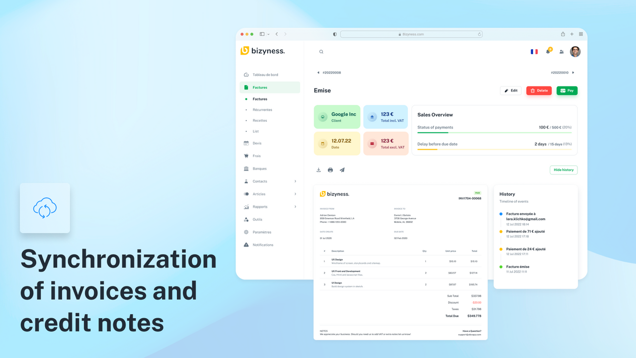 Invoice synchronization