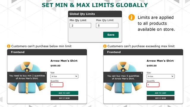 KOR Order Limit Quantity