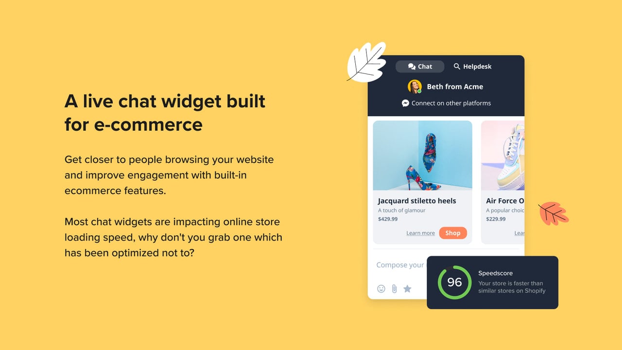 Live chat widget for ecommerce - Crisp