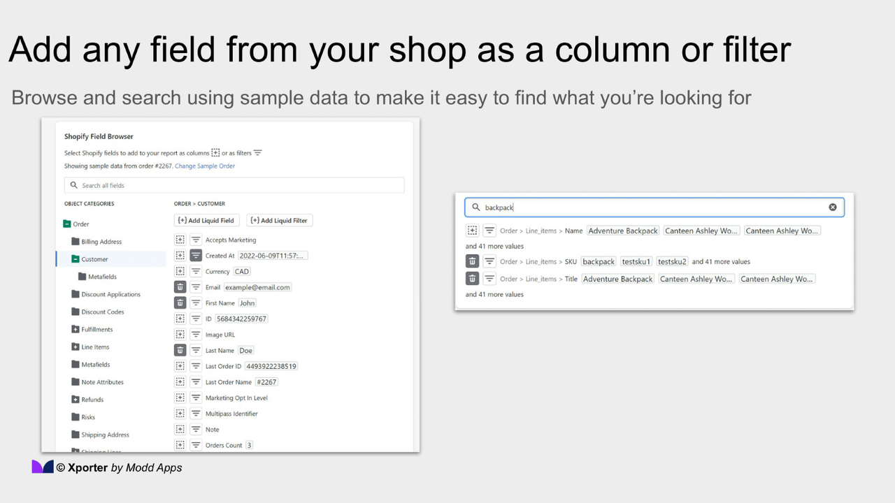 Add any shopify field to your reports