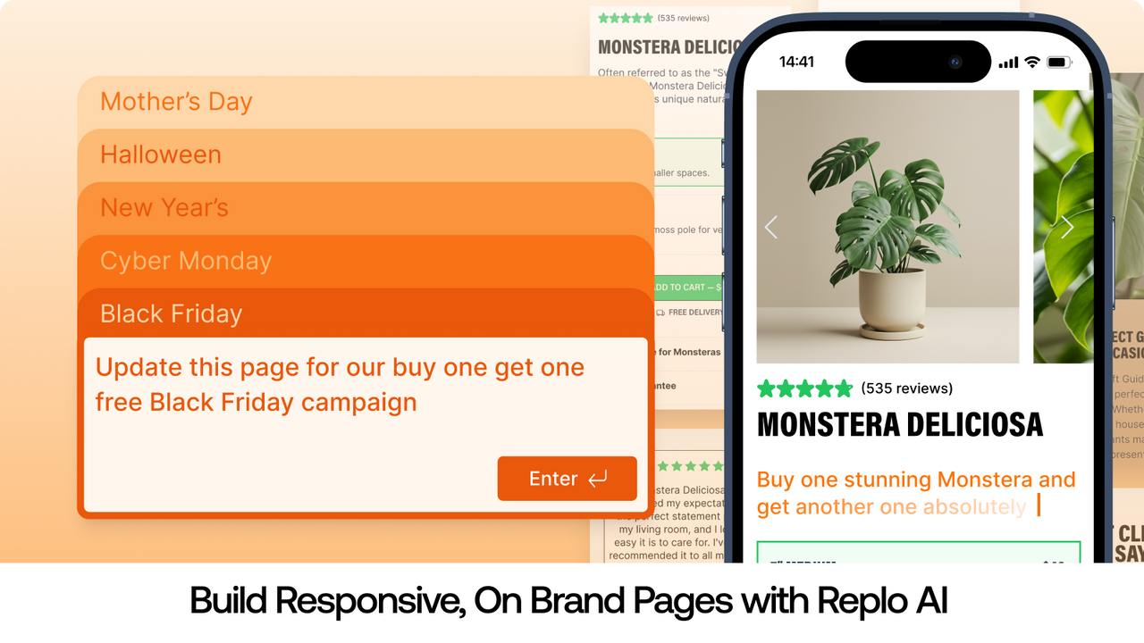 Replo AI helps you build responsive and on-brand pages fast.