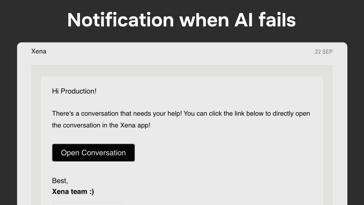 AI Chatbot notification when GPT 4 AI Agent Fails to Reply