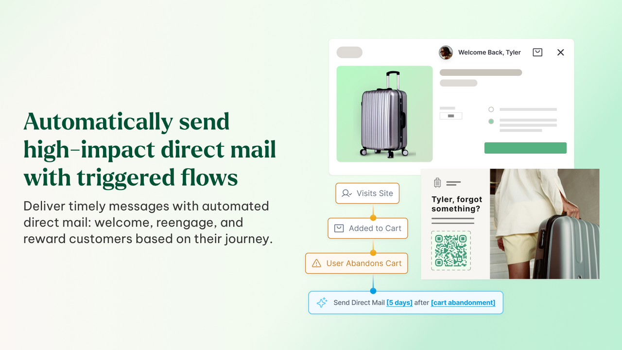 Automatically send high-impact direct mail with triggered flows