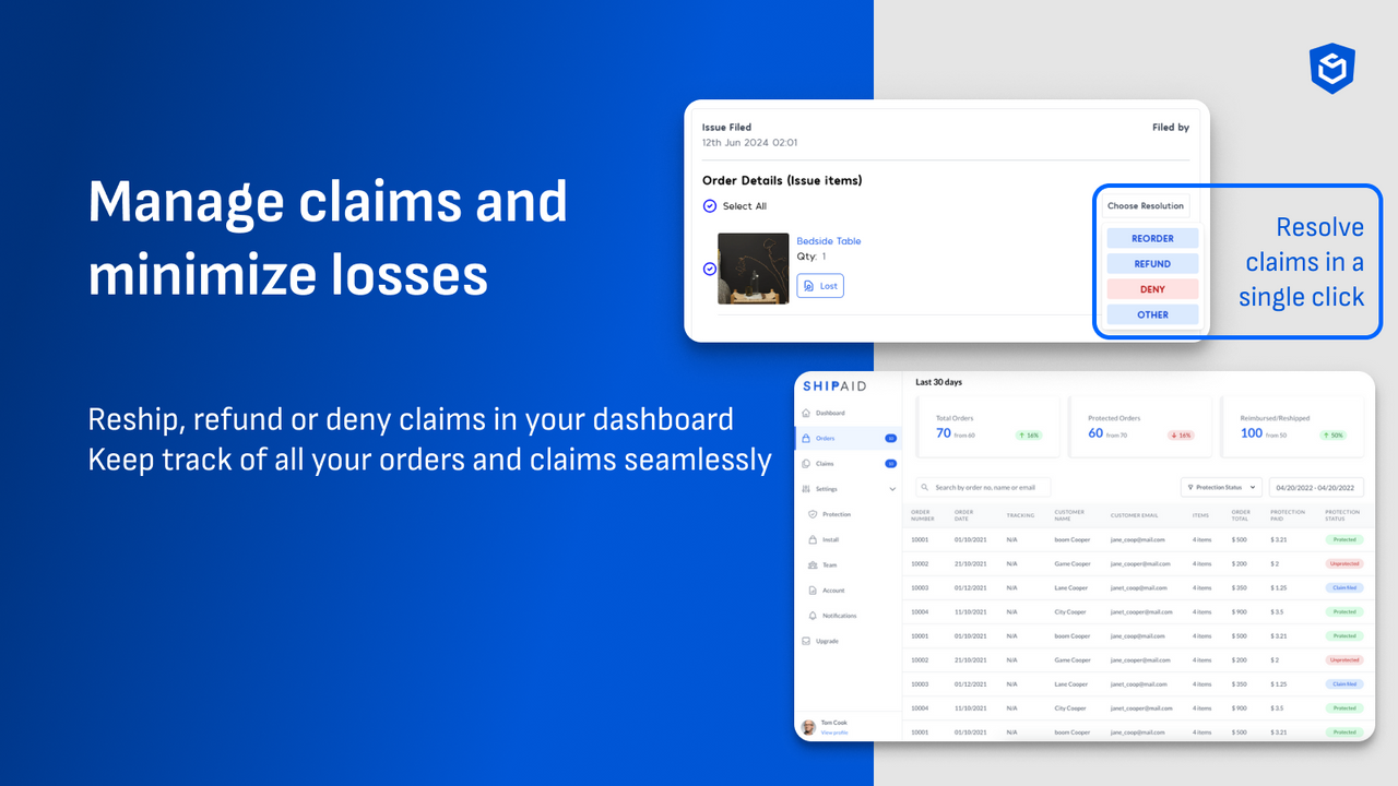 Manage your customer claims and minimize losses