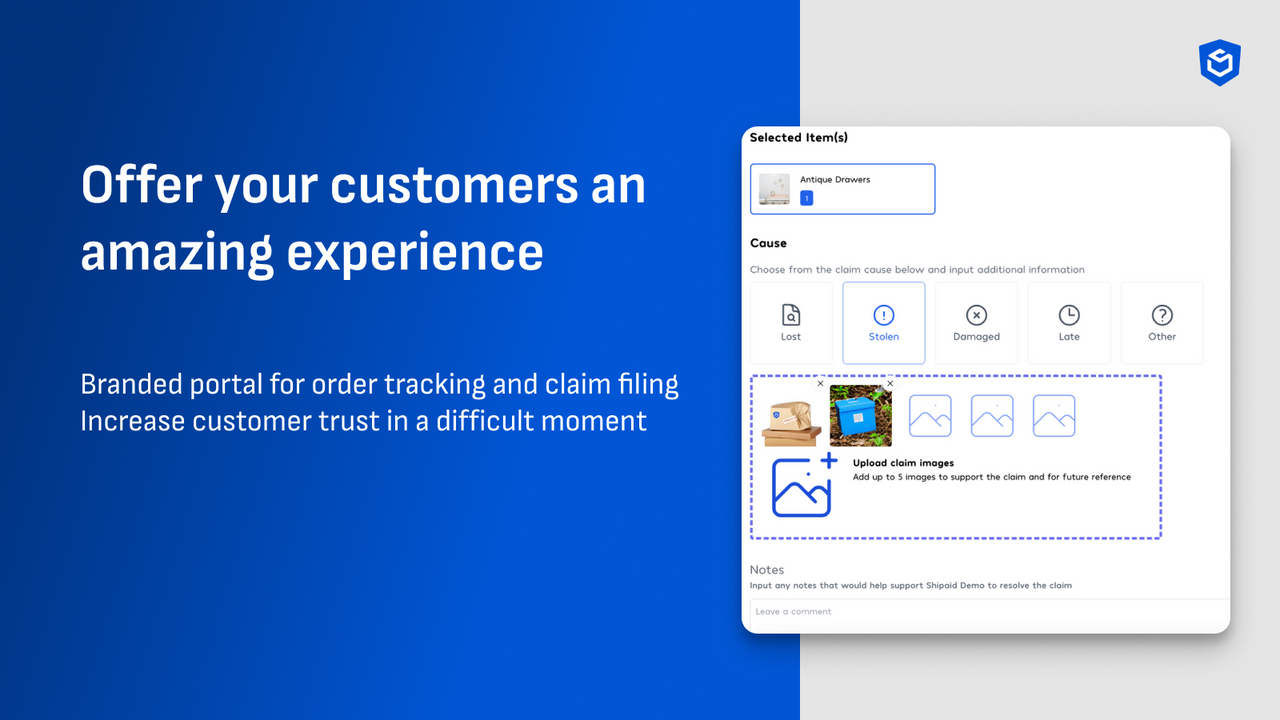 Offer your customers an amazing shipping claim experience