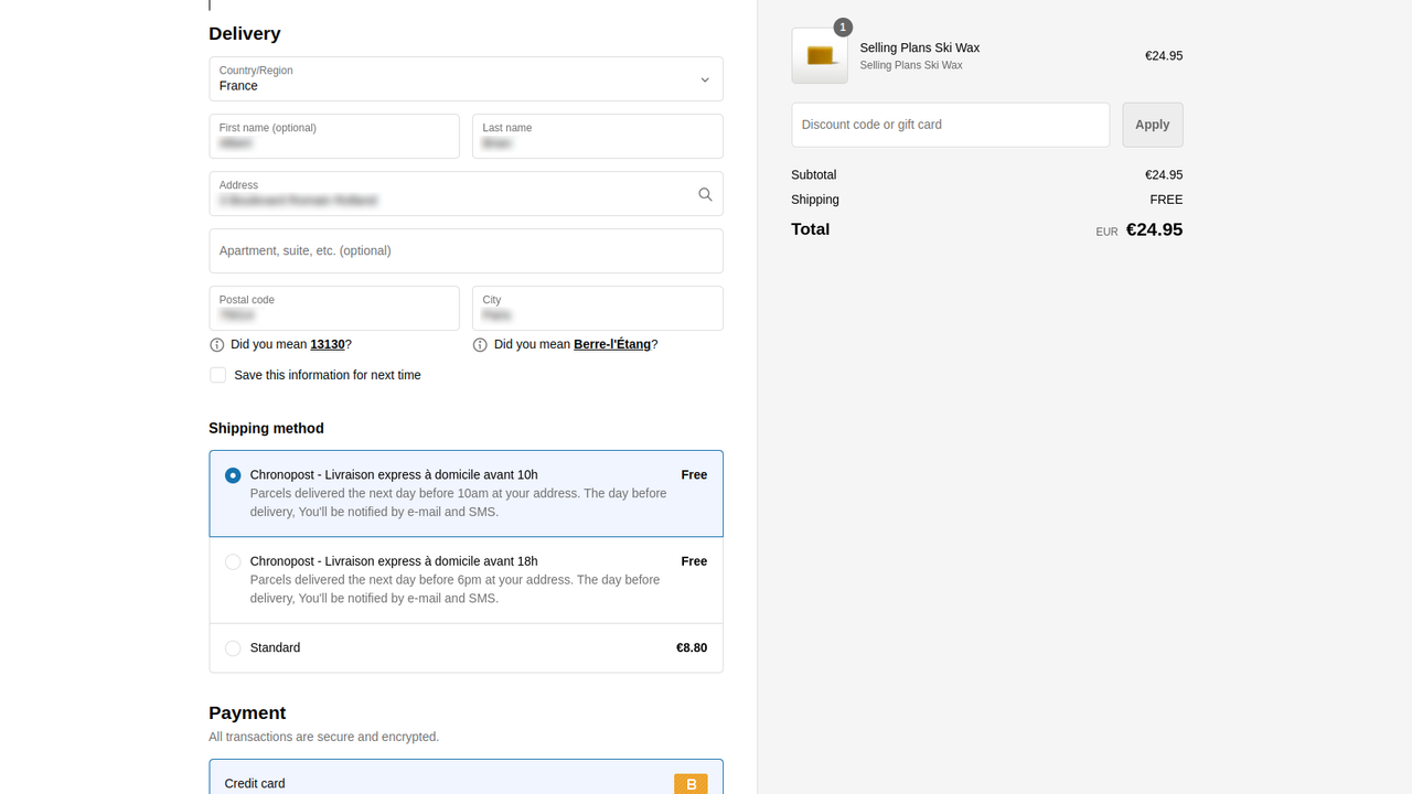 Display of the selected Transport Offer in the Checkout Funnel