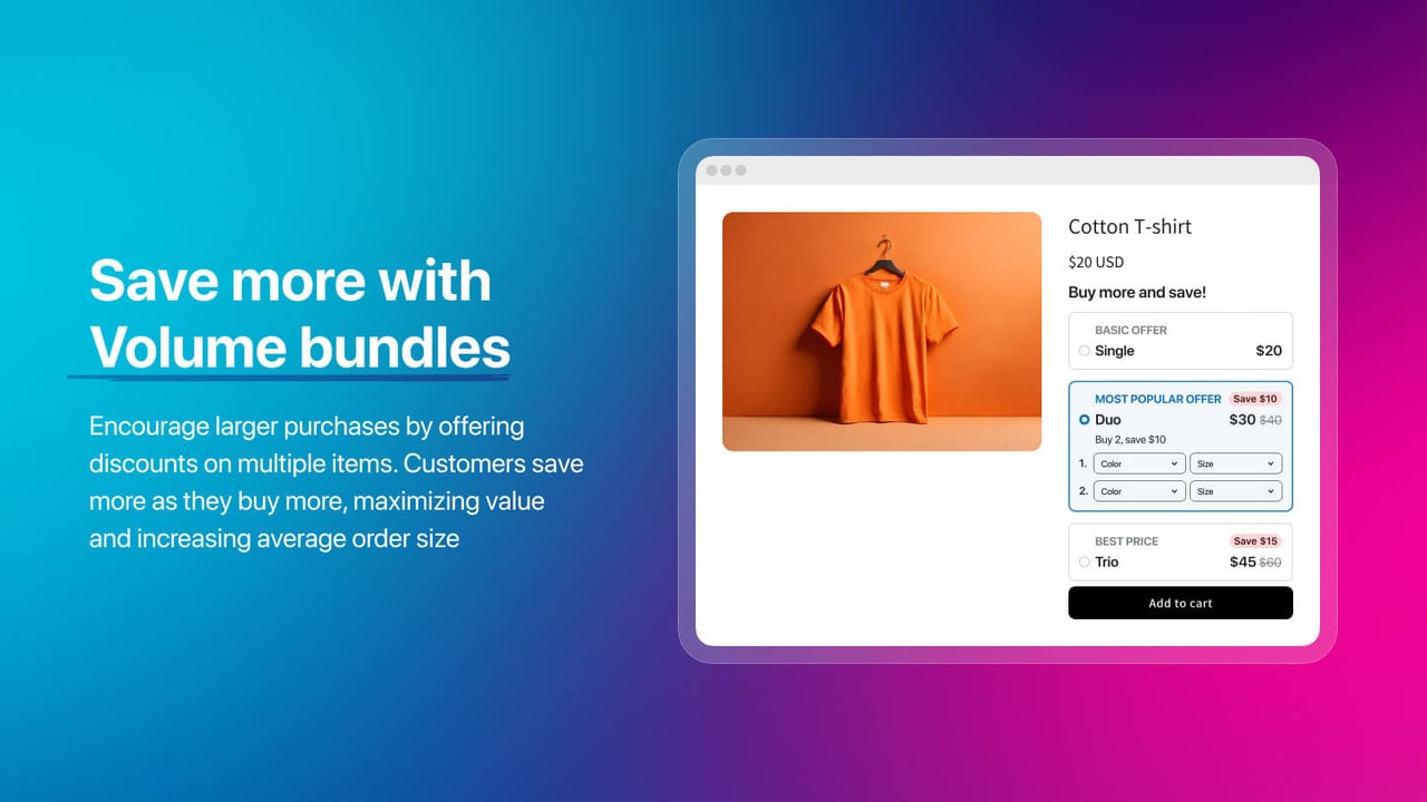 Volume discounts & bundles for Shopify