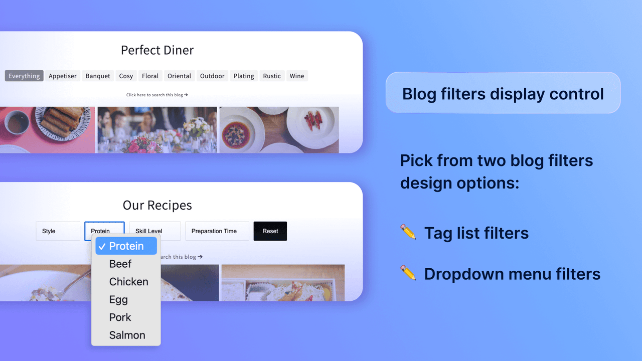 Shopify Blog tag filter category design