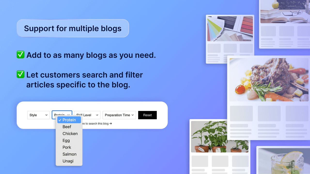 Add blog tag filters & blog search bar to multiple Shopify blog