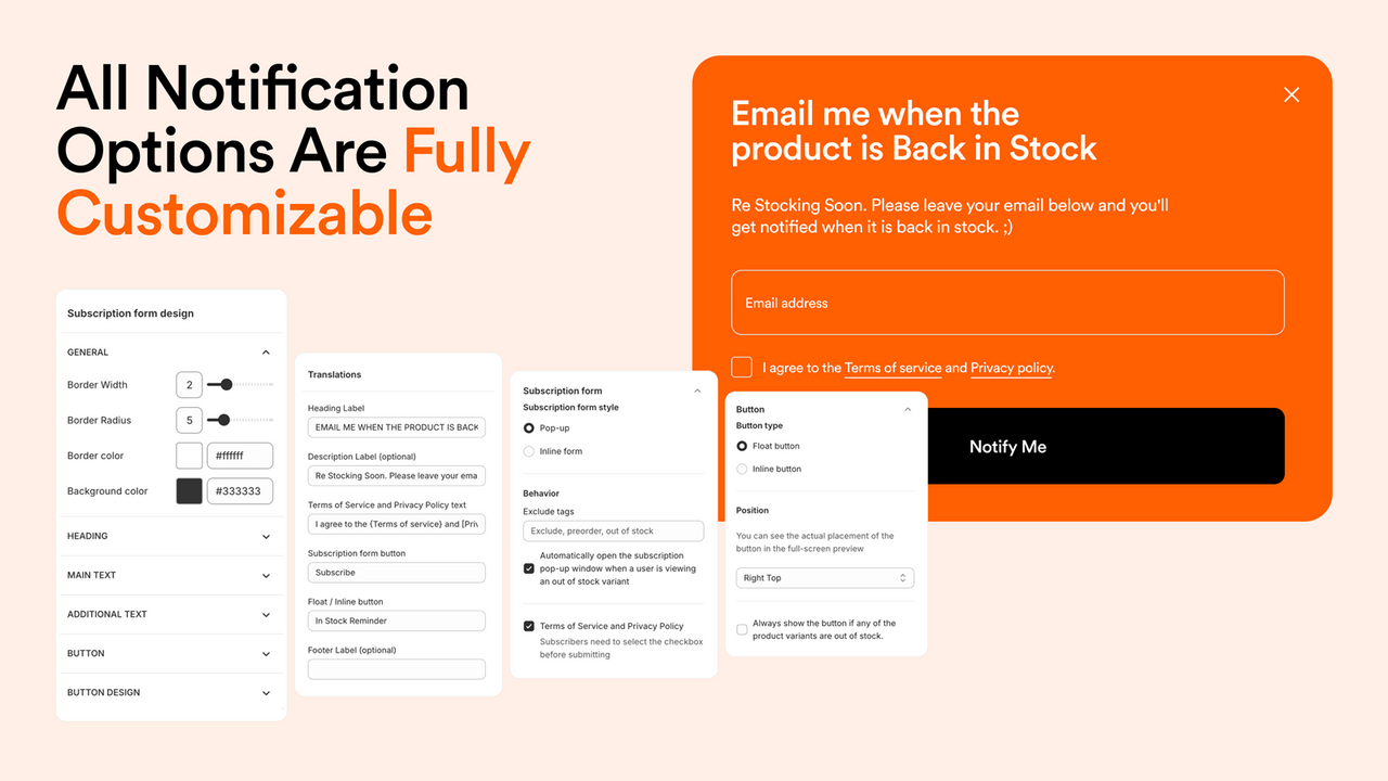 back in stock shopify notifications