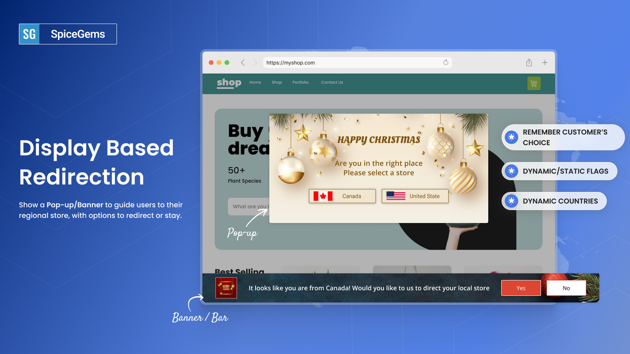 Display Redirect Message in a Popup - Shopify